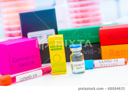 A set of medicines in medical lab for coronavirus A set of medicines in medical lab for coronavirus 68084635