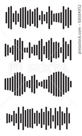 Equalizer charts icon set. Music signal frequency Equalizer charts icon set. Music signal frequency 68084952