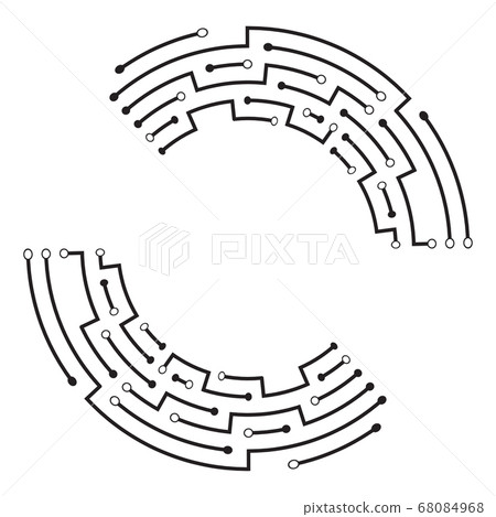 Abstract connection frame. Circular futuristic 68084968