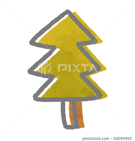 水彩風格的可愛秋天和冬天樹木 68084993