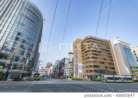 Hiroshima City, Hiroshima Prefecture Kamiyacho intersection in the center of Hiroshima city and the surrounding streets Hiroshima City, Hiroshima Prefecture Kamiyacho intersection in the center of Hiroshima city and the surrounding streets 68085647