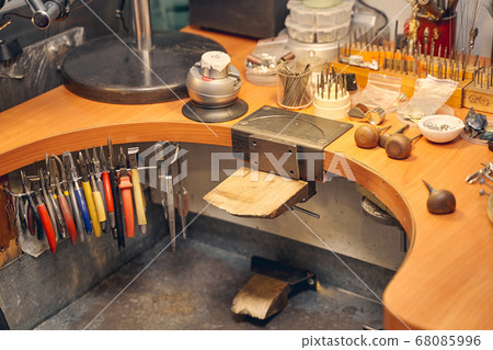 Professional jewelry making toolkit on the table Professional jewelry making toolkit on the table 68085996
