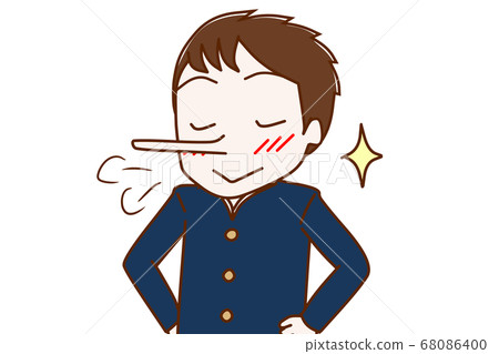 一名男學生，鼻子和臉高高 68086400