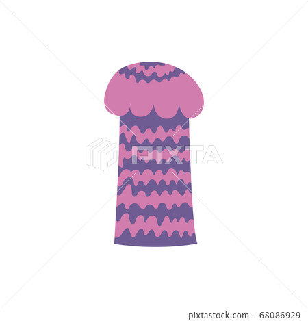 Curled cat paw with striped pattern isolated on white background 68086929