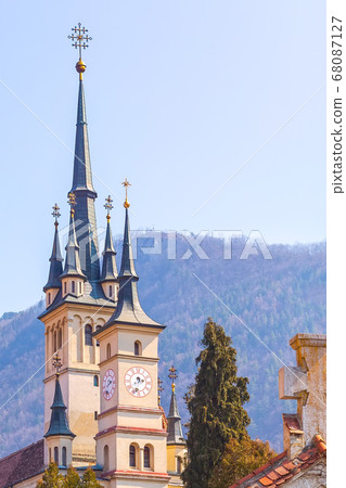 St. Nicholas Church towers, Brasov, Romania St. Nicholas Church towers, Brasov, Romania 68087127