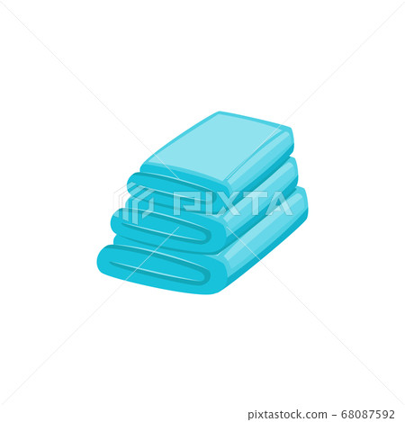 Light blue stack of clean hotel towels isolated on white background. Light blue stack of clean hotel towels isolated on white background. 68087592