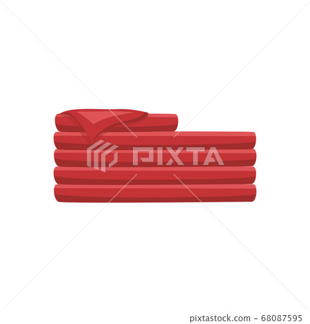 Pile of folded red bath towels icon or symbol flat vector illustration isolated. Pile of folded red bath towels icon or symbol flat vector illustration isolated. 68087595