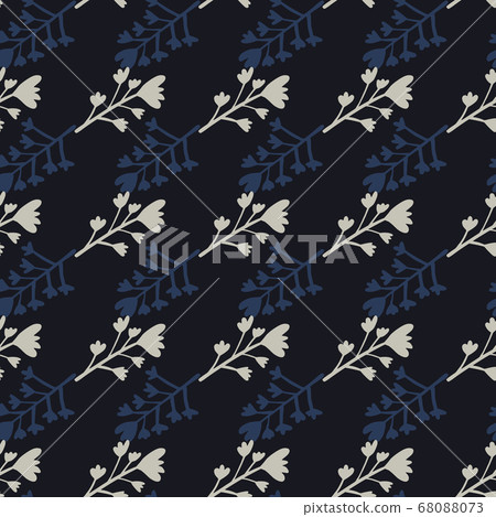 Dark seamless botanic pattern with flower - Stock Illustration ...