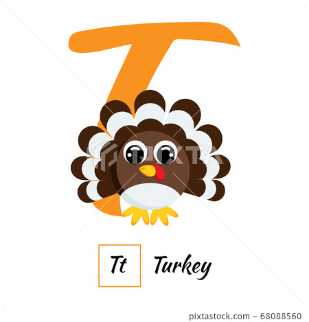 English animal alphabet letter T in vector style English animal alphabet letter T in vector style 68088560
