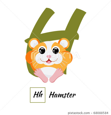 English animal alphabet letter H in vector style English animal alphabet letter H in vector style 68088584