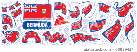 Vector set of the national flag of Bermuda in various creative designs Vector set of the national flag of Bermuda in various creative designs 68089424