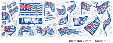 Vector set of the national flag of British Indian Ocean Territory 68089427