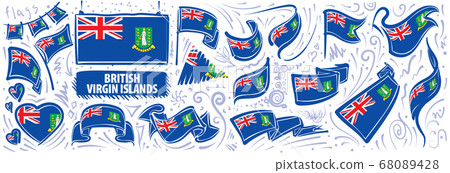 Vector set of the national flag of British Virgin Islands Vector set of the national flag of British Virgin Islands 68089428