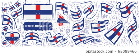 Vector set of the national flag of Netherlands Antilles Vector set of the national flag of Netherlands Antilles 68089466