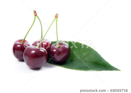 Sweet cherry isolated on a white background.. 68089756