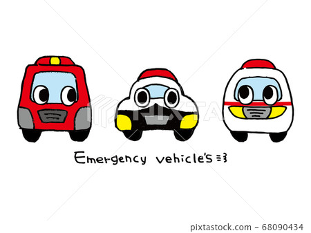 Handwritten emergency vehicle (character style) 68090434
