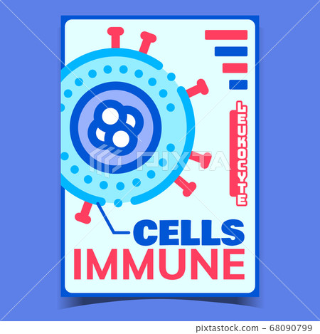 Immune Cells Creative Advertising Banner Vector 68090799
