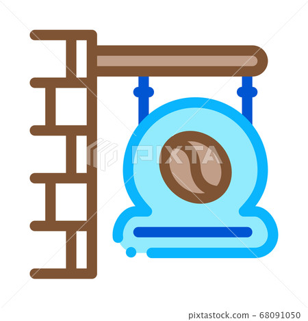 coffee cafe nameplate icon vector outline illustration 68091050