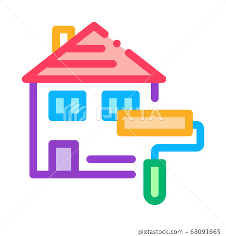 house painting icon vector outline illustration house painting icon vector outline illustration 68091665