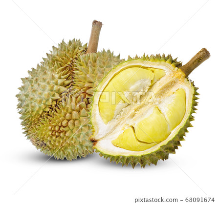 Durian isolated on white background. 68091674