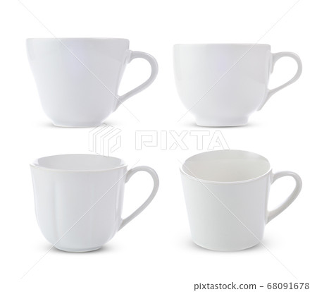 White ceramic cup isolated on white 68091678