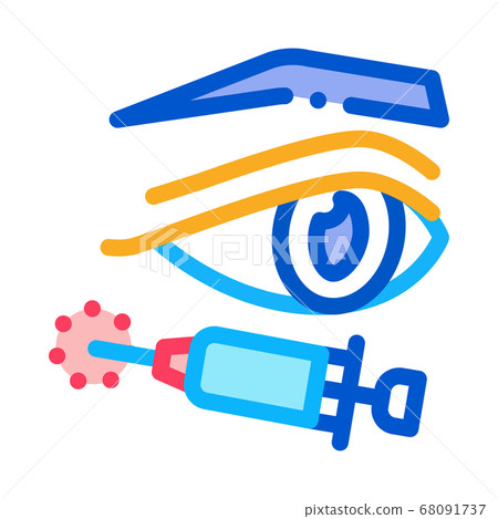 eyelid surgery anesthesia icon vector outline illustration 68091737