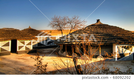 Traditional Ndebele hut at Botshabelo, Mpumalanga, Traditional Ndebele hut at Botshabelo, Mpumalanga, 68092202