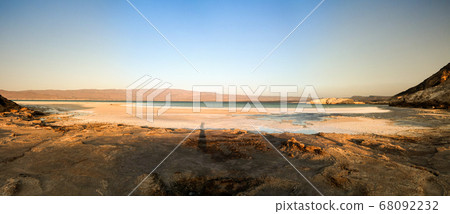 Panorama of Crater salt lake Assal Djibouti Panorama of Crater salt lake Assal Djibouti 68092232