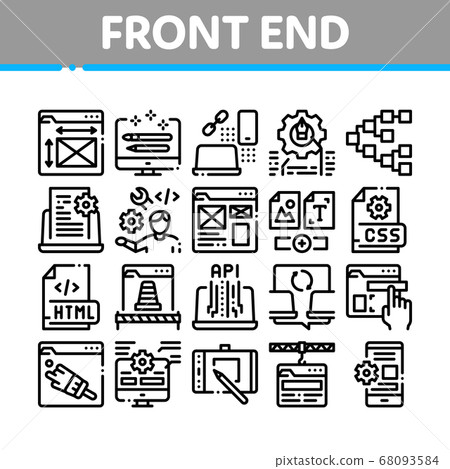 Front End Development Collection Icons Set Vector 68093584