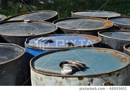 rusty metal barrels rusty metal barrels 68093601