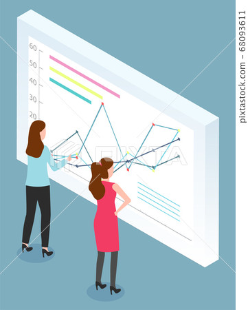 Businesswomen Analyzing Business Graphic or Chart Businesswomen Analyzing Business Graphic or Chart 68093611
