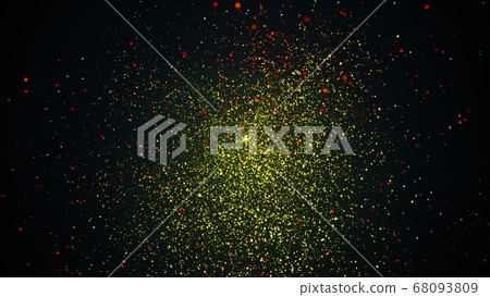 Random small particles. 3d rendering of gold dust. Computer generated backdrop Random small particles. 3d rendering of gold dust. Computer generated backdrop 68093809