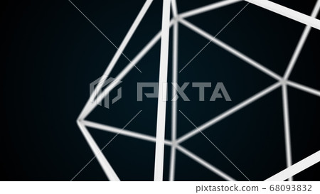 Proportional lattice polyhedron, 3d rendering geometric shape. Computer generated the atom. Technologal background 68093832