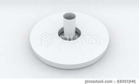 3d render of transformation of a cylinder into a disk. The shape change. Computer generated geometric background 3d render of transformation of a cylinder into a disk. The shape change. Computer generated geometric background 68093846