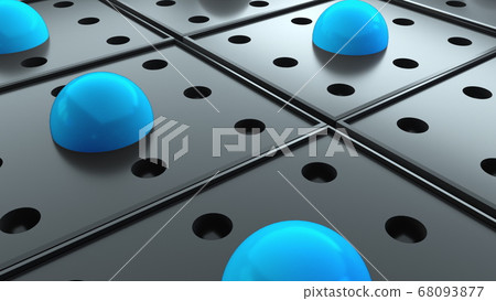 Abstract surface with repeating geometric elements, 3d rendering of digital composition. Computer generated isometric background Abstract surface with repeating geometric elements, 3d rendering of digital composition. Computer generated isometric background 68093877