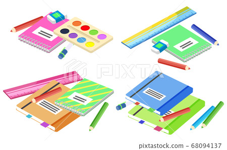 School Supplies, Books and Pencils for Lessons School Supplies, Books and Pencils for Lessons 68094137