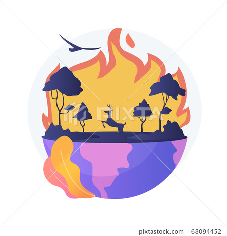 Wildfires abstract concept vector illustration. 68094452