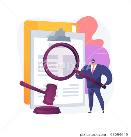 Legal research abstract concept vector illustration. 68094649