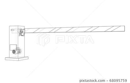 Outline Barrier gate. 3d illustration 68095759