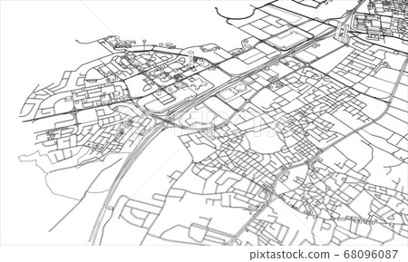 Outline city concept. Wire-frame style 68096087