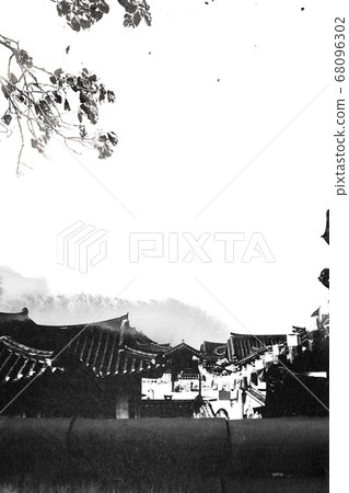 Korean traditional calligraphy background, Chuseok, watercolor background 68096302