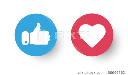 Thumbs up and like icon isolated on white Thumbs up and like icon isolated on white 68096362