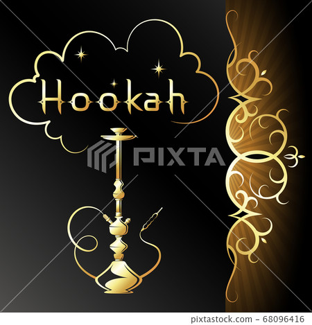 Golden hookah pattern design 68096416