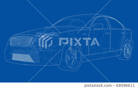 Concept car. 3d illustration 68096611