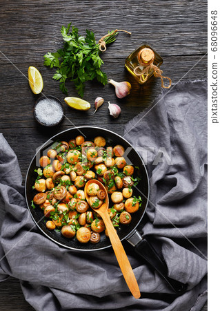 Spanish tapas appetizer garlic mushrooms al ajillo Spanish tapas appetizer garlic mushrooms al ajillo 68096648