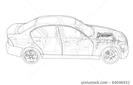 Concept car. 3d illustration 68096932