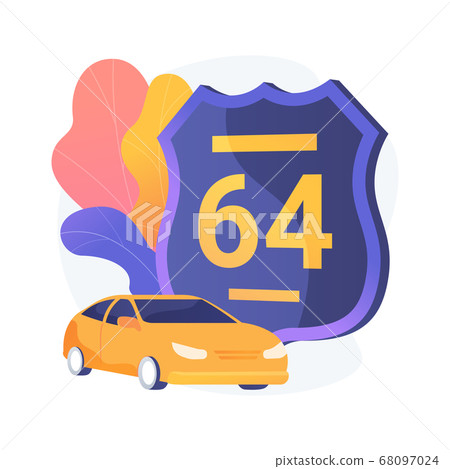 Road trip abstract concept vector illustration. 68097024