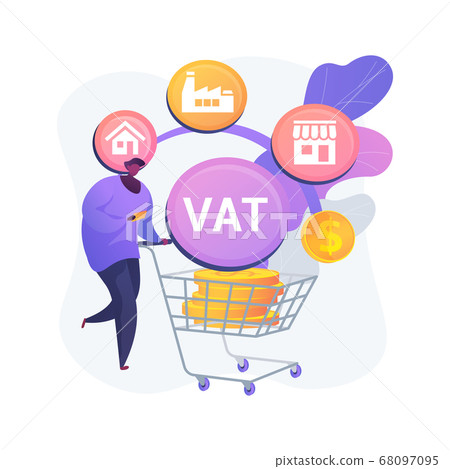 Value added tax system abstract concept vector illustration. 68097095