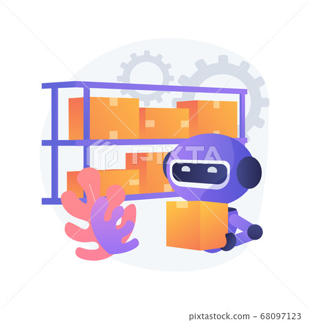 Warehouse robotization abstract concept vector illustration. Warehouse robotization abstract concept vector illustration. 68097123
