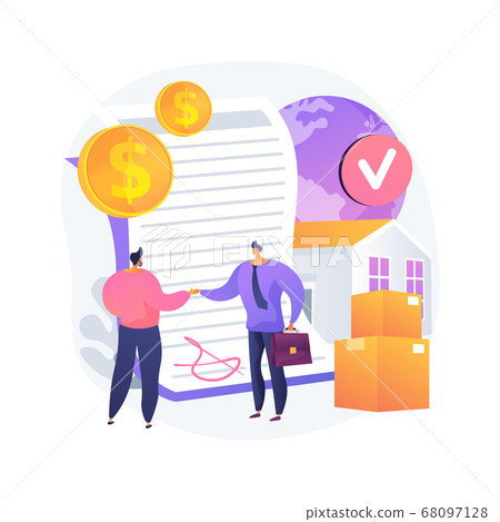 Sales contract terms abstract concept vector illustration. 68097128